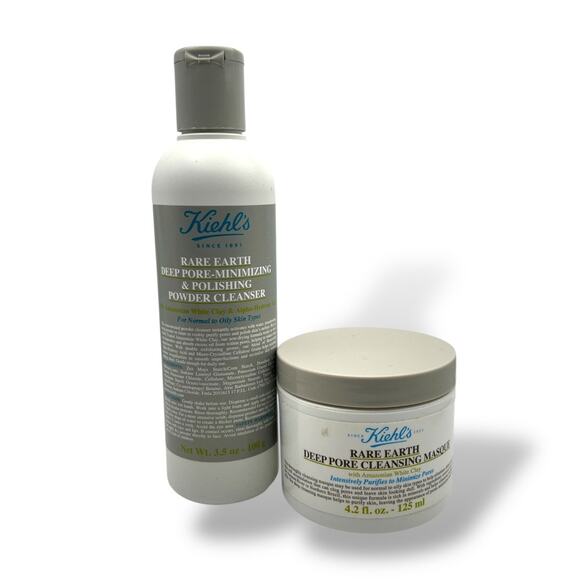 Kiehl's Bundle Rare Earth Deep Pore-Minimizing Powder Cleanser & Clay Mask - Picture 1 of 9